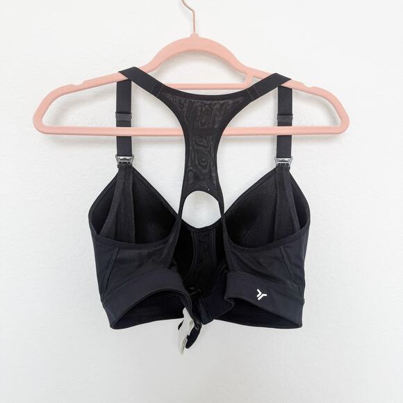 Old Navy Womens Sports Bra Size 34D Black Racerback Go-Dry Padded Activewear - Picture 3 of 5